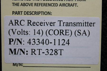 ARC 43340-1124 ARC RT-328T Receiver Transmitter (Volts: 14) (CORE) (SA)