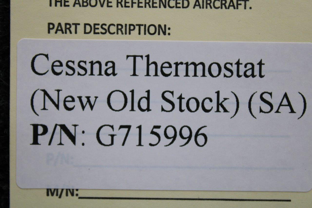 Cessna Aircraft Parts G715996 Cessna Thermostat (NEW OLD STOCK) (SA)