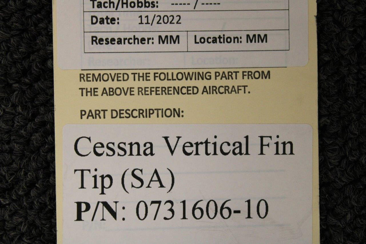 Cessna Aircraft Parts 0731606-10 Cessna Vertical Fin Tip (SA)