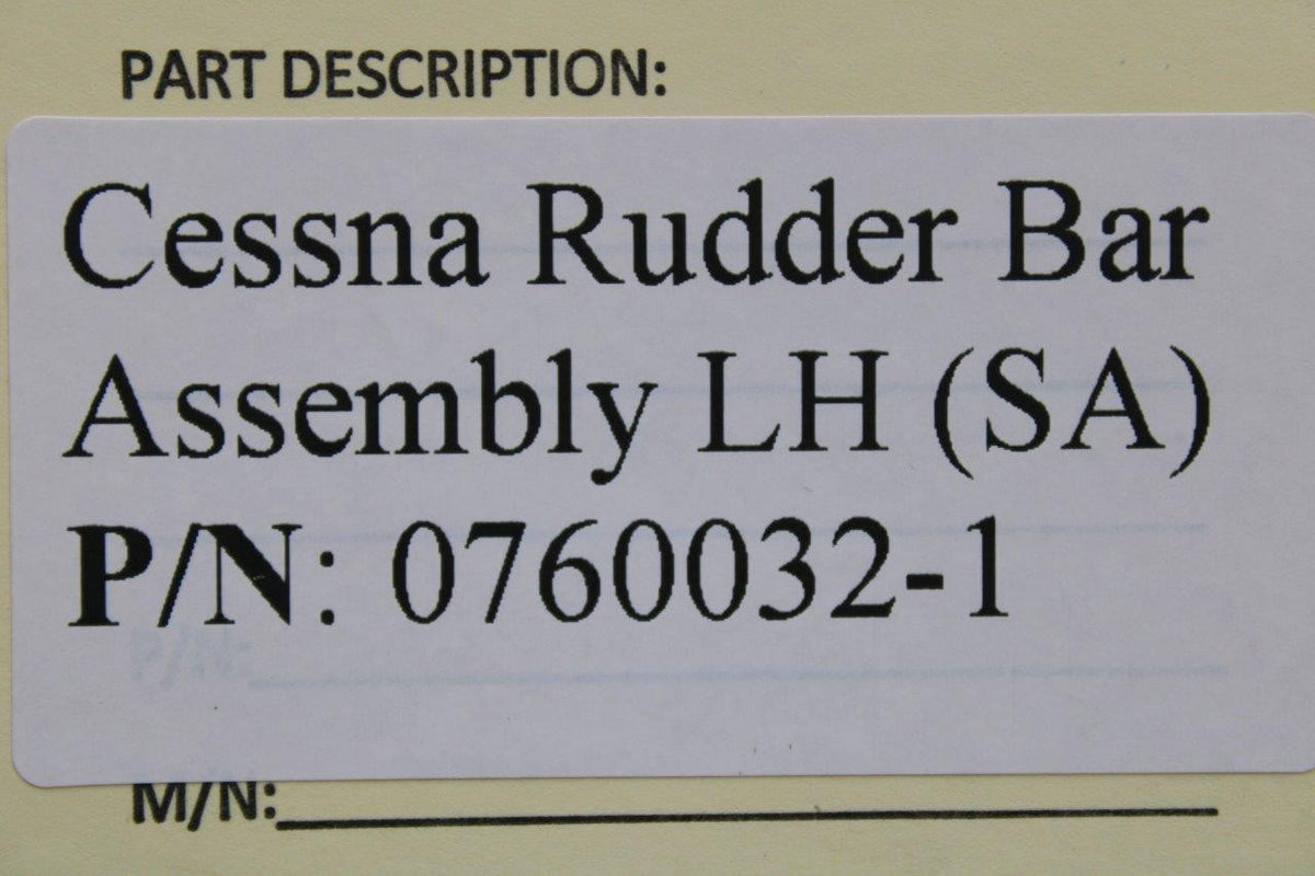 Cessna Aircraft Parts 0760032-1 Cessna Rudder Bar Assembly LH (SA)