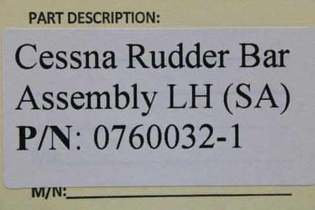 Cessna Aircraft Parts 0760032-1 Cessna Rudder Bar Assembly LH (SA)