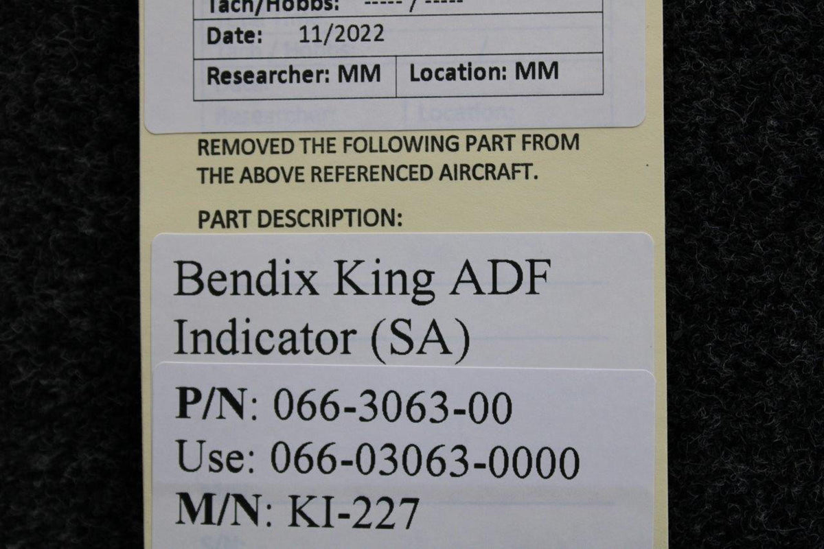 Bendix Airplane Parts & Equipment 066-3063-00 Bendix King KI-227 ADF Indicator (SA)