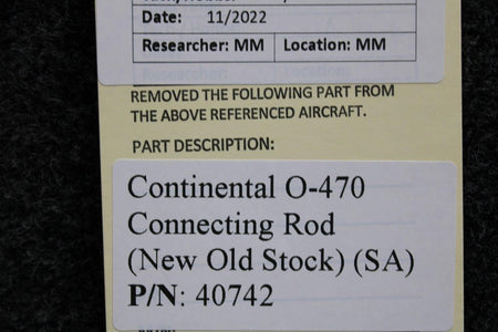 Continental Motors  40742 Continental O-470 Connecting Rod (NEW OLD STOCK) (SA)