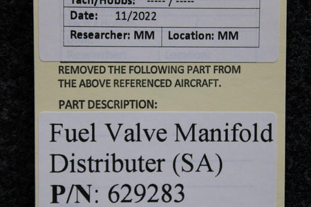 Does Not Apply 629283 Fuel Valve Manifold Distributor (SA)