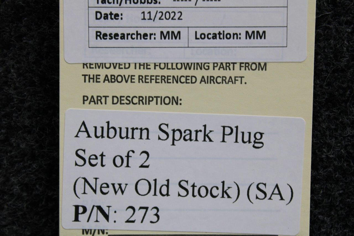 Auburn Ignition Products 273 Auburn Spark Plug Set of 2 (NEW OLD STOCK) (SA)
