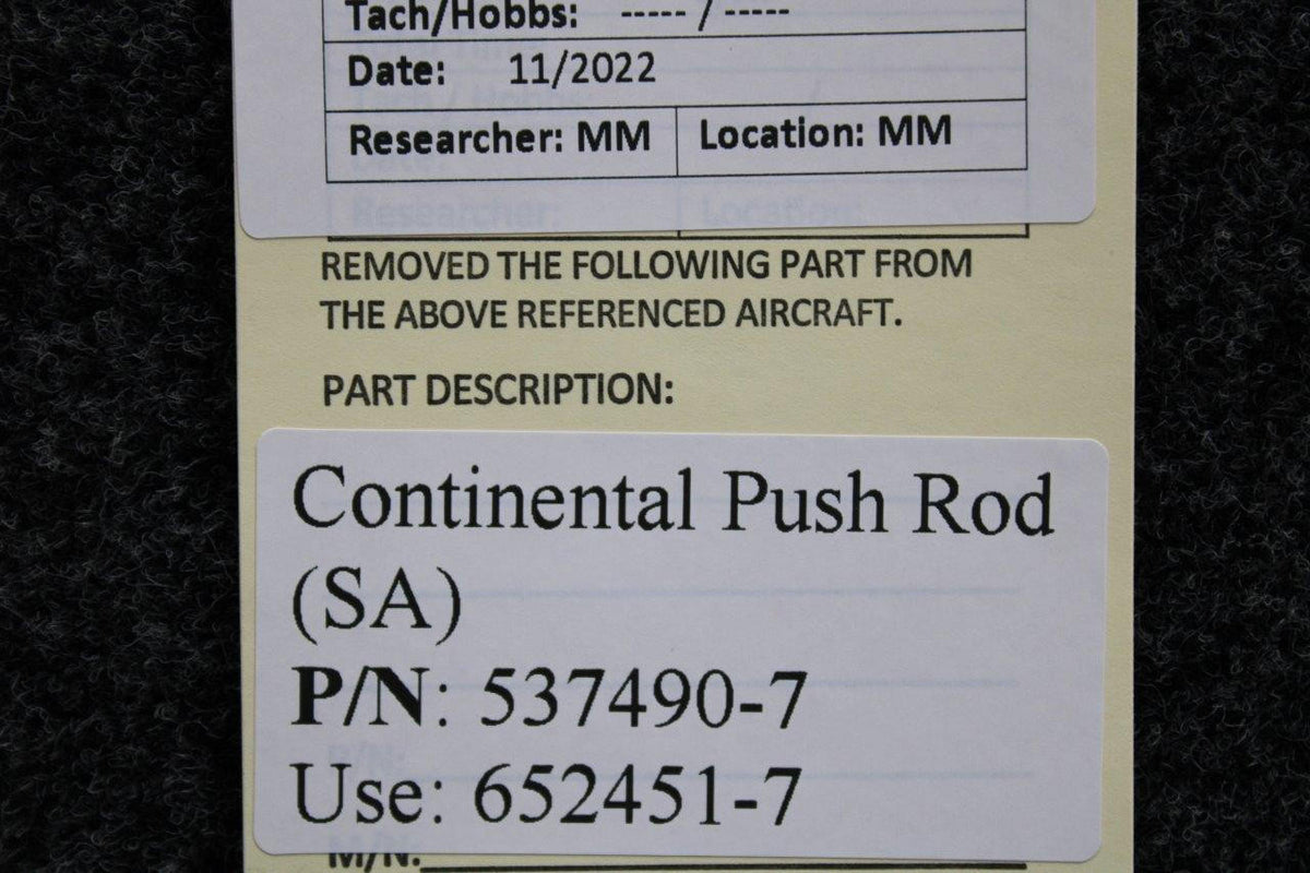 Continental Motors  537490-7 (USE: 652451-7) Continental Push Rod (SA)
