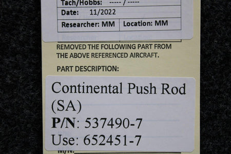 Continental Motors  537490-7 (USE: 652451-7) Continental Push Rod (SA)