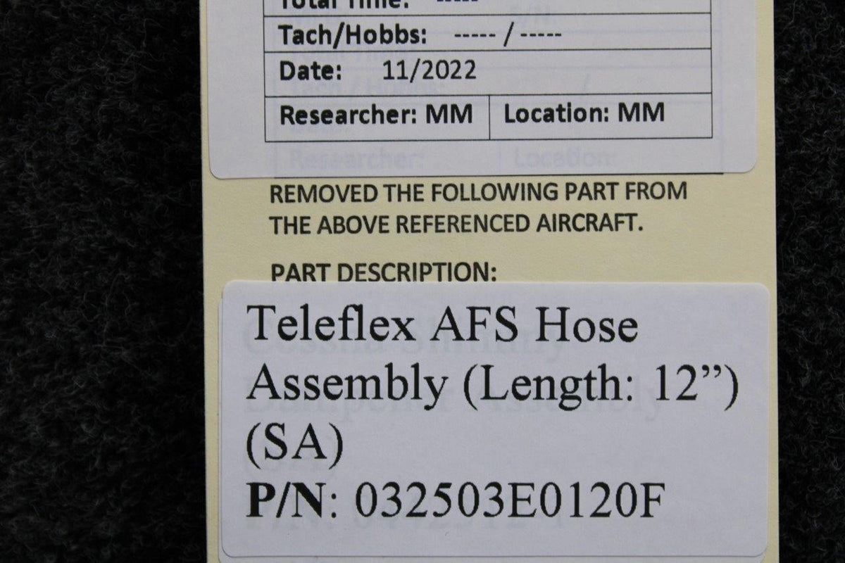 Teleflex 032503E0120F Teleflex AFS Hose Assembly (Length: 12") (SA)
