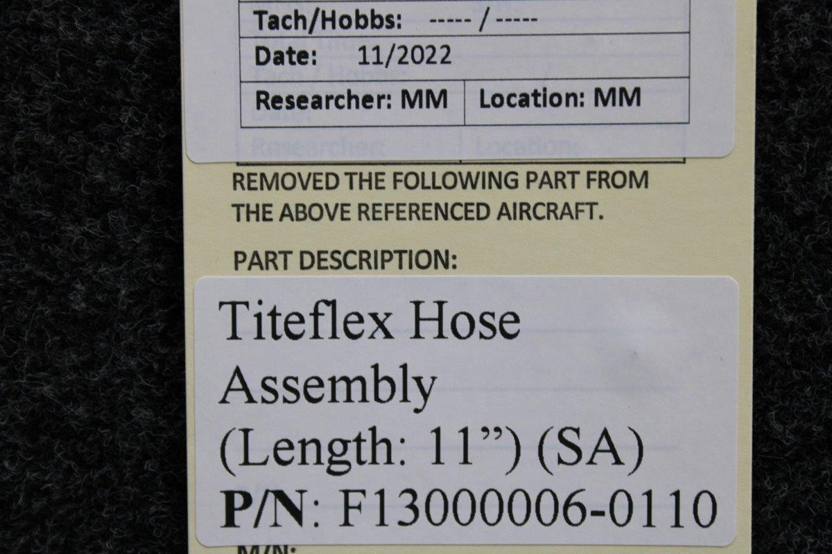 Titeflex  F13000006-0110 Titeflex Hose Assembly (Length: 11") (SA)