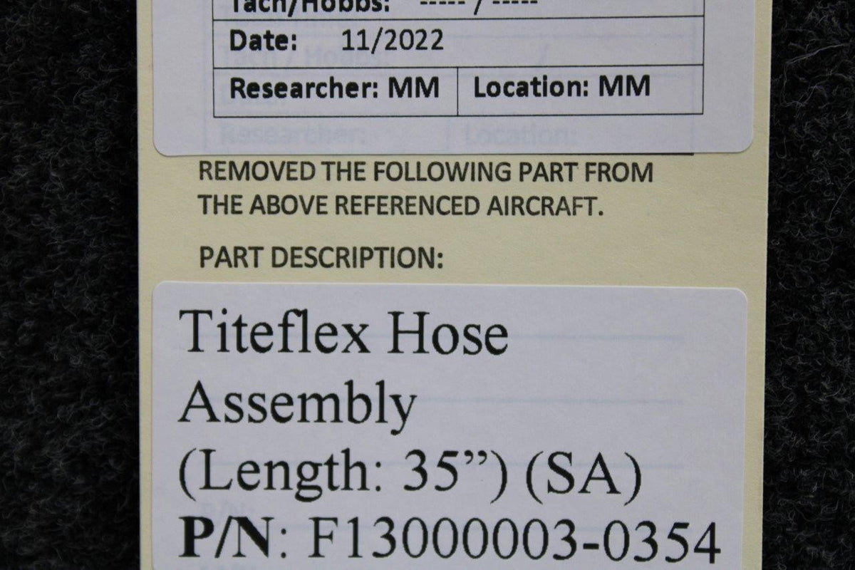 Titeflex  F13000003-0354 Titeflex Hose Assembly (Length: 35") (SA)