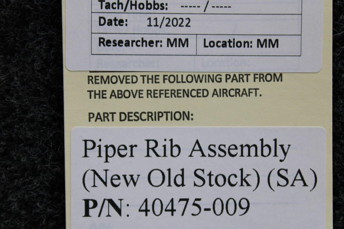 Piper Aircraft Parts 40475-009 Piper Rib Assembly (NEW OLD STOCK) (SA)