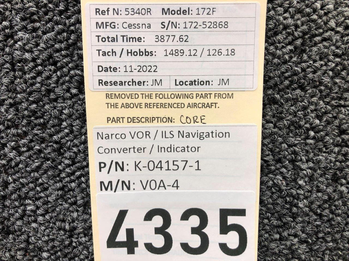 Narco K-04157-1 Narco V0A-4 VOR / ILS Navigation Converter / Indicator (CORE)