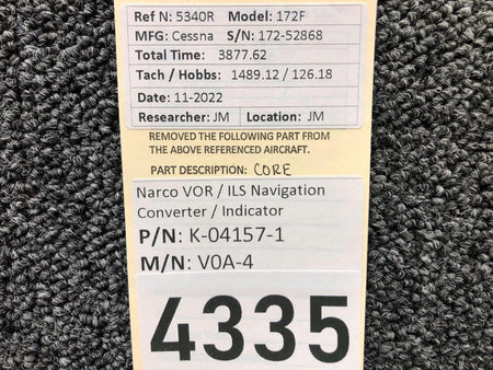 Narco K-04157-1 Narco V0A-4 VOR / ILS Navigation Converter / Indicator (CORE)
