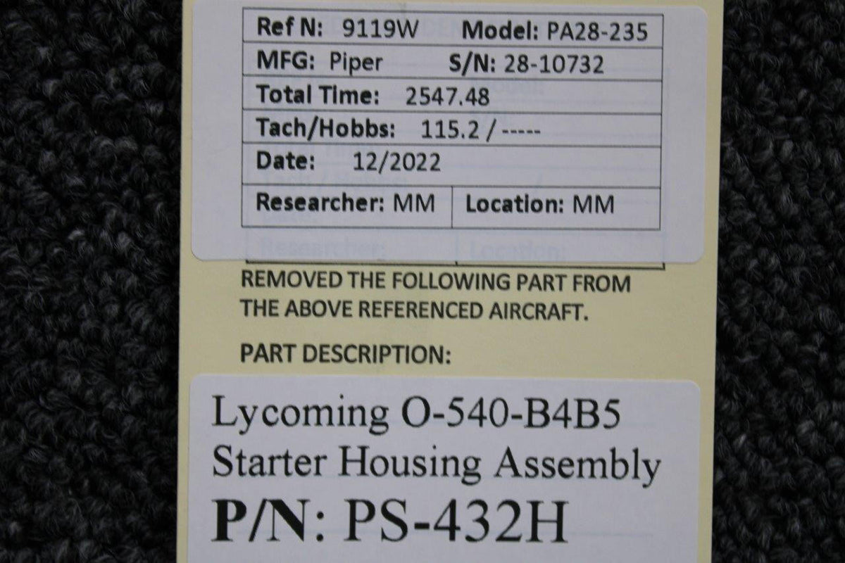 Lycoming Aircraft Engines & Parts PS-432H Lycoming O-540-B4B5 Starter Housing Assembly
