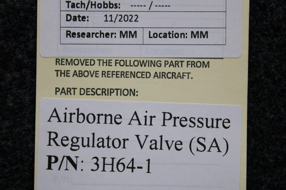 Airborne 3H64-1 Airborne Air Pressure Regulator Valve (SA)