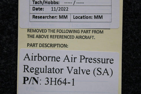 Airborne 3H64-1 Airborne Air Pressure Regulator Valve (SA)