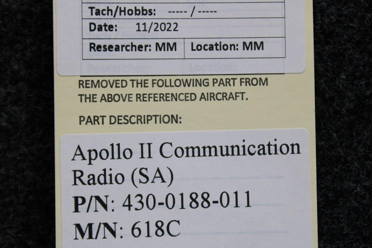 Apollo 430-0188-011 Apollo II 618C Communication Radio (SA)