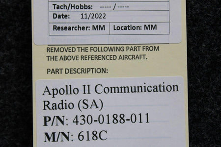 Apollo 430-0188-011 Apollo II 618C Communication Radio (SA)