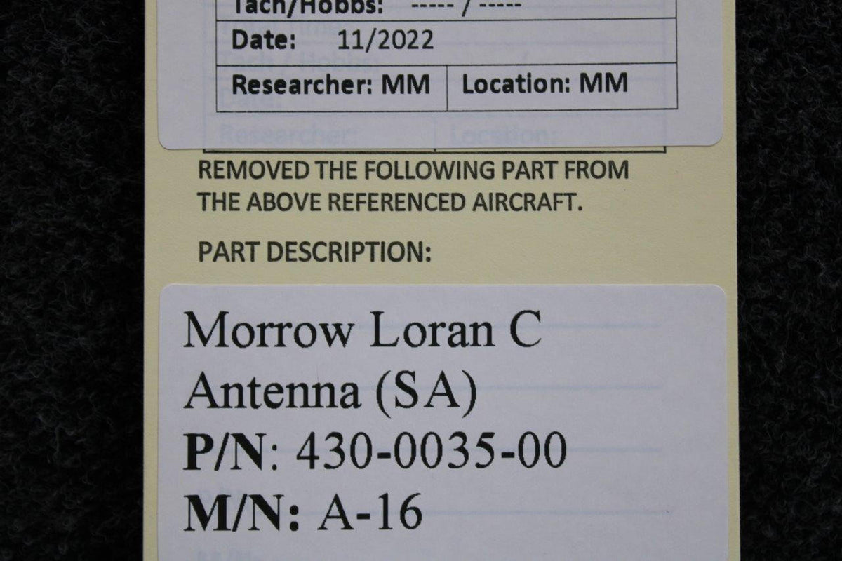 Morrow Inc. 430-0035-00 Morrow A-16 Loran C Antenna (SA)