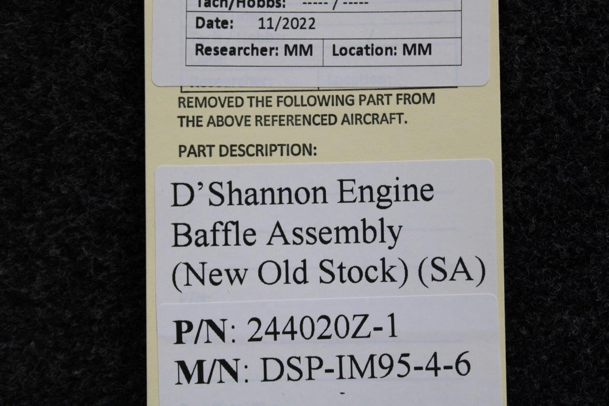 D'Shannon 244020Z-1 D'Shannon DSP-IM95-4-6 Engine Baffle Assembly (NEW OLD STOCK) (SA)