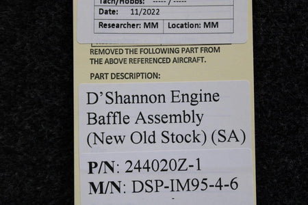 D'Shannon 244020Z-1 D'Shannon DSP-IM95-4-6 Engine Baffle Assembly (NEW OLD STOCK) (SA)
