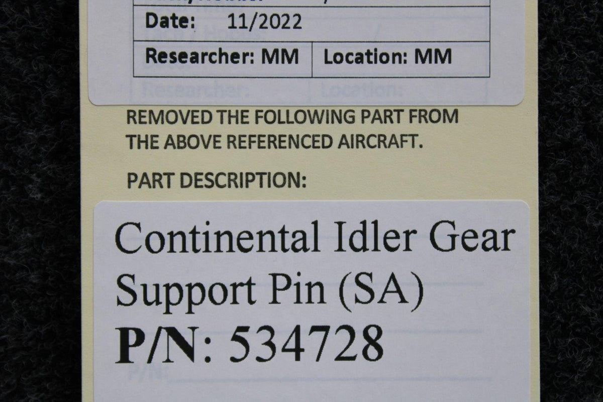 Continental Motors  534728 Continental Idler Gear Support Pin (SA)