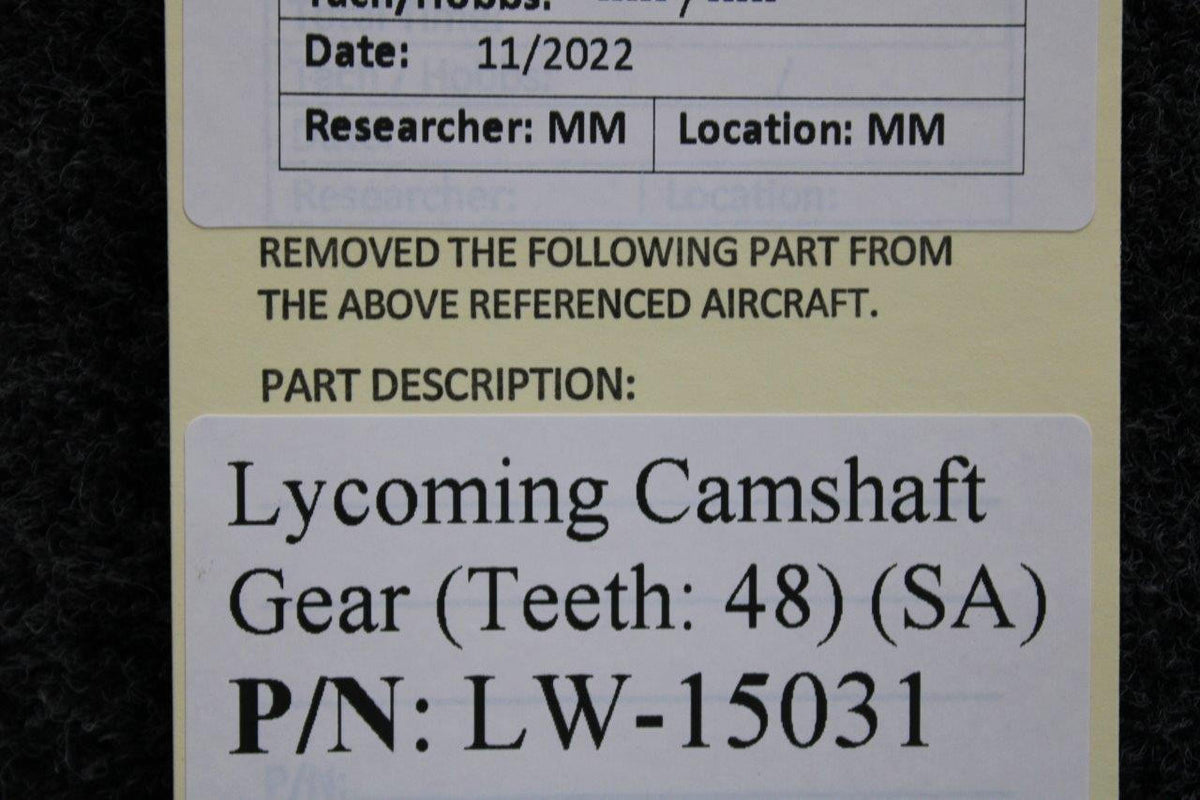 Lycoming Aircraft Engines & Parts LW-15031 Lycoming Camshaft Gear (Teeth: 48) (SA)
