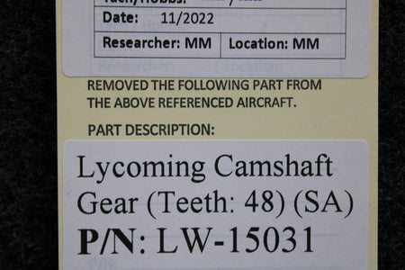Lycoming Aircraft Engines & Parts LW-15031 Lycoming Camshaft Gear (Teeth: 48) (SA)