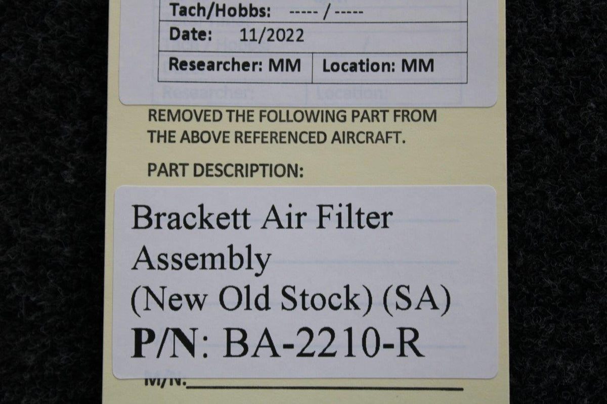 Brackett BA-2210-R Brackett Air Filter Assembly (NEW OLD STOCK) (SA)