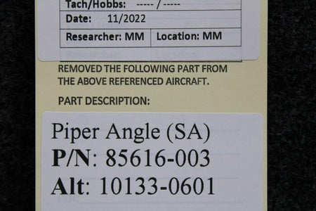 Piper Aircraft Parts 85616-003 (ALT: 10133-0601) Piper Angle (NEW OLD STOCK) (SA)
