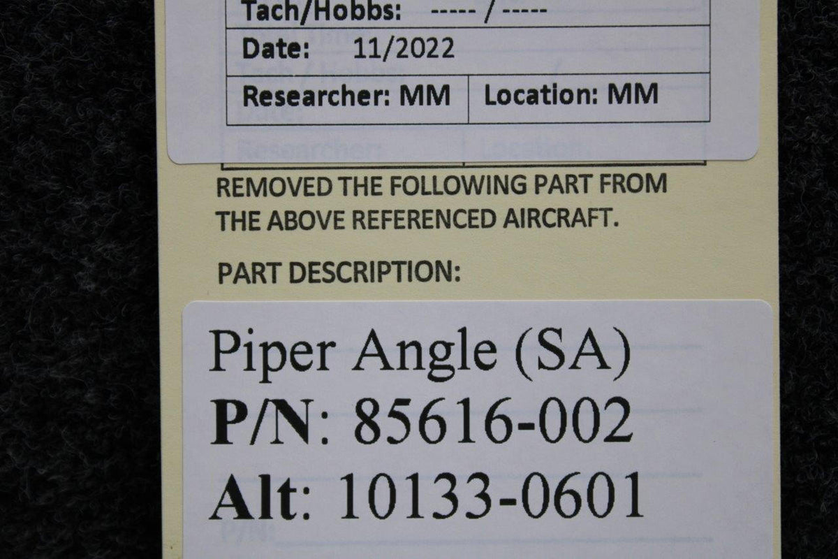 Piper Aircraft Parts 85616-002 (ALT: 10133-0601) Piper Angle (SA)