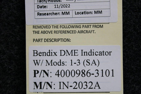 Bendix Airplane Parts & Equipment 4000986-3101 Bendix IN-2032A DME Indicator W/ Mods (SA)
