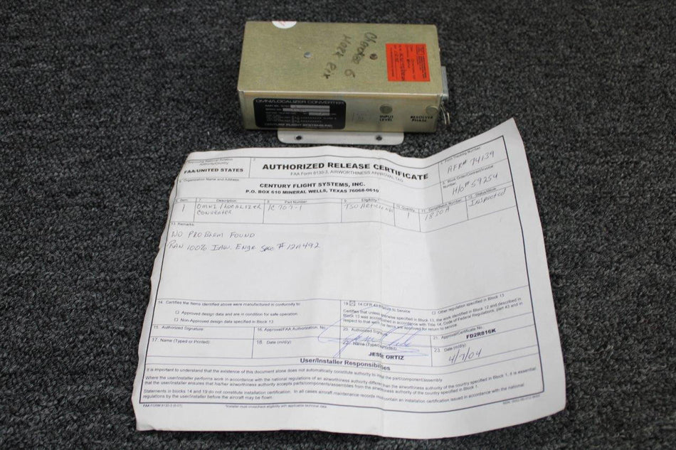 Century Flight Systems 1C707-1 Century Flight Omni / Localizer Converter W/ 8130-3 (Volts: 14/28) (SA)