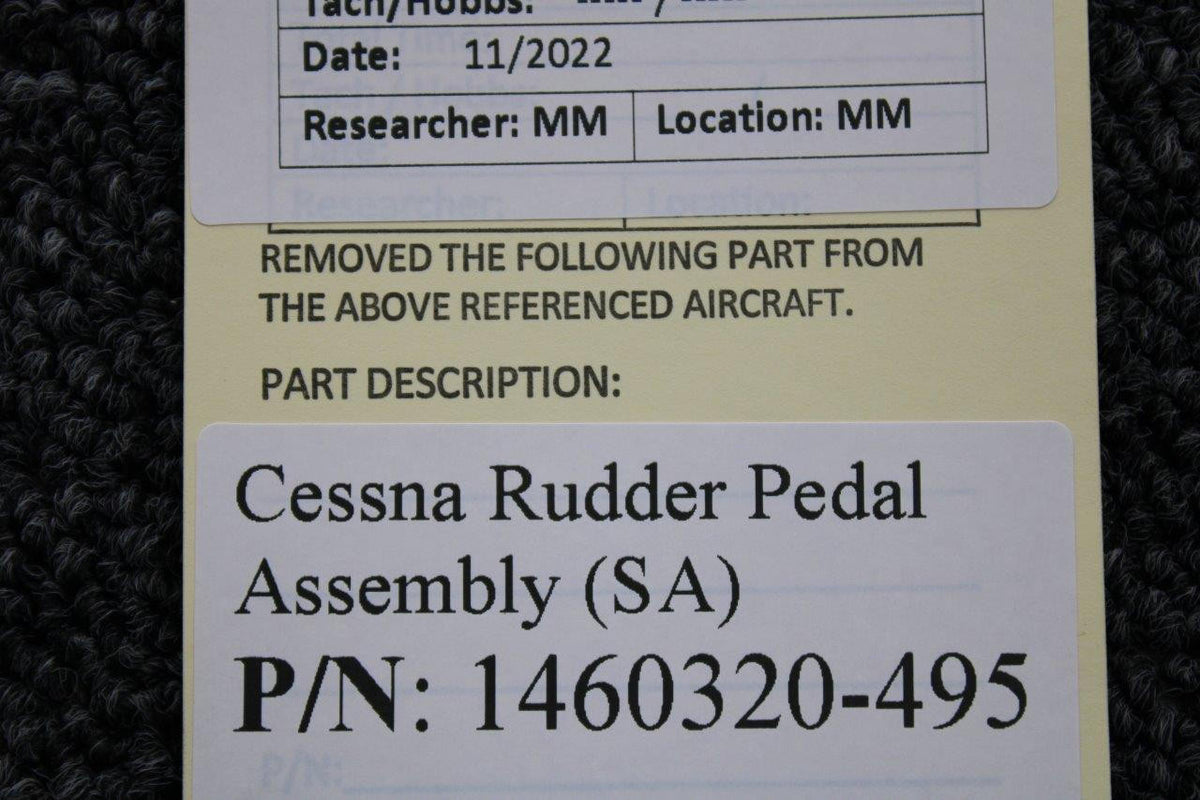 Cessna Aircraft Parts 1460320-495 Cessna Rudder Pedal Assembly (SA)