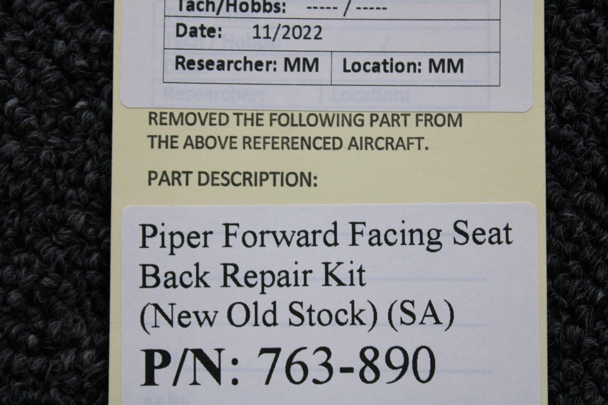 Piper Aircraft Parts 763-890 Piper Forward Facing Seat Back Repair Kit (NEW OLD STOCK) (SA)