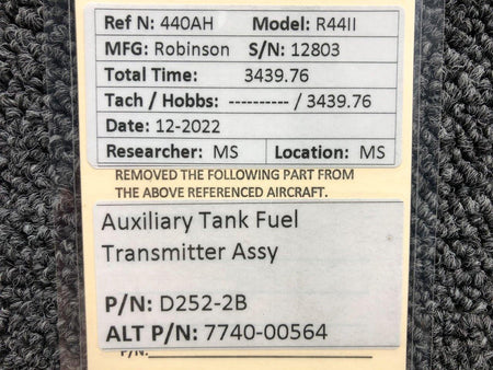 Robinson Helicopter & Airplane Parts D252-2B (Alt: 7740-00564) Robinson R44II Auxiliary Fuel Tank Transmitter Assy