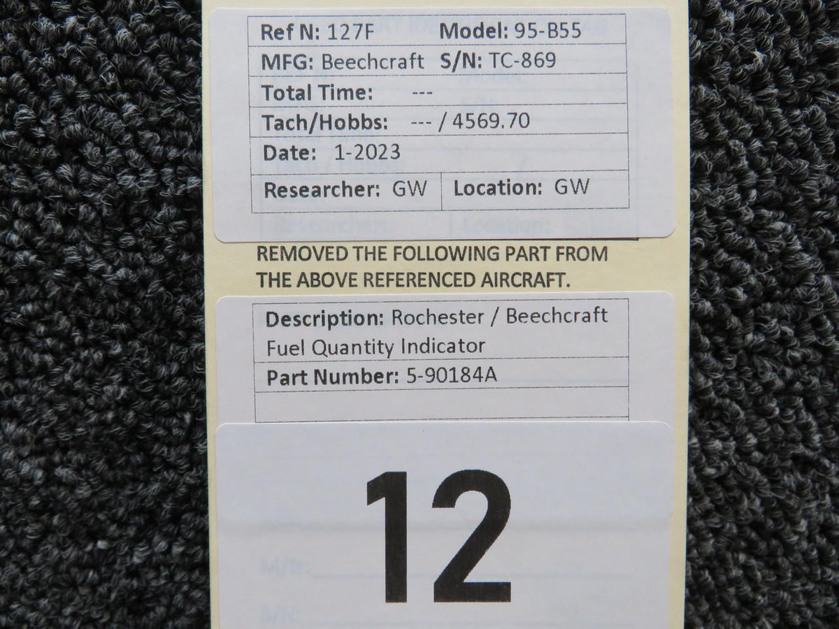 Rochester 5-90184A Rochester / Beechcraft Fuel Quantity Indicator