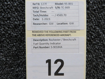 Rochester 5-90184A Rochester / Beechcraft Fuel Quantity Indicator