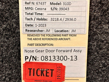 Cessna Aircraft Parts 0813300-13 Cessna 310D Nose Gear Door Forward Assembly