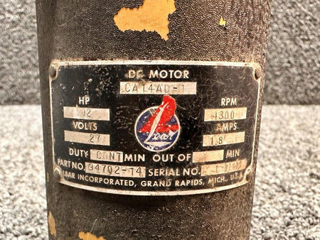 Lear Inc. 94702-14 (ALT: CA14AD-1) Lear DC Motor (Volts: 27)
