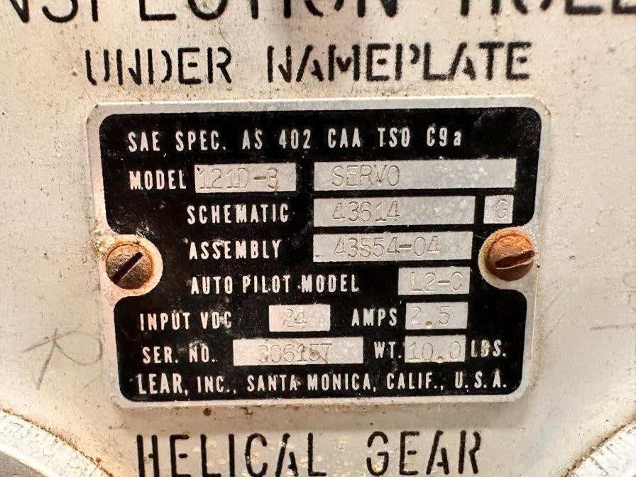 Lear Inc. 43554-04 Lear 121D-3 Servo Panel Assembly (Volts: 24)
