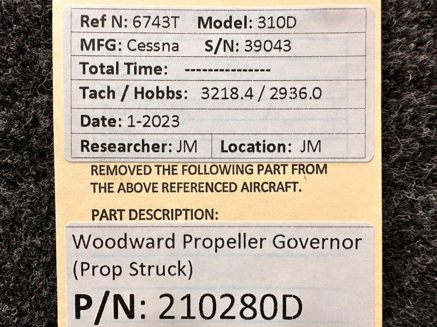 Woodward 210280D Woodward Propeller Governor Assembly (Prop Struck, CORE)