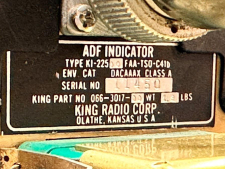 King Radio 066-3017-00 King Radio Corp KI-22500 ADF Indicator