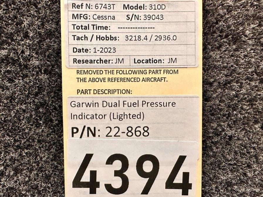 Garwin 22-868 Garwin Dual Fuel Pressure Indicator (Lighted)