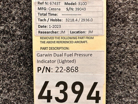 Garwin 22-868 Garwin Dual Fuel Pressure Indicator (Lighted)