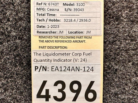 Liquidometer EA124AN-124 Liquidometer Corp Fuel Quantity Indicator (Volts: 24)