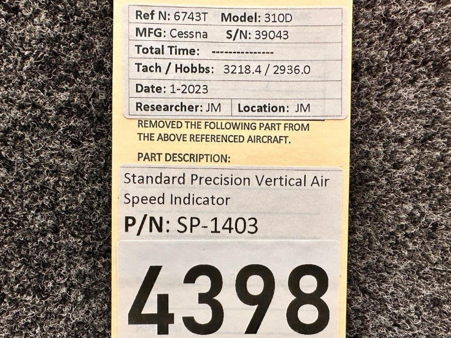 Standard Precision SP-1403 Standard Precision Vertical Air Speed Indicator