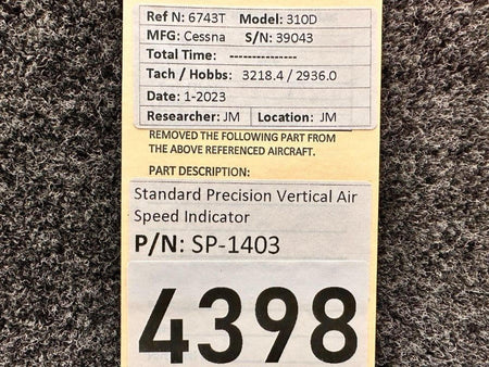 Standard Precision SP-1403 Standard Precision Vertical Air Speed Indicator
