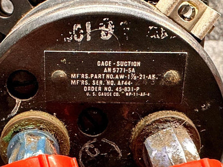 US Gauge AW-1-7/8-21-AK2 (Alt: AN5771-5A) US Gauge Suction Indicator