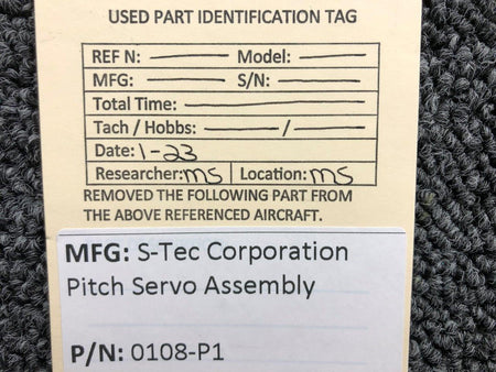 S-Tec Aviation Parts 0108-P1 S-Tec Corporation Pitch Servo Assembly